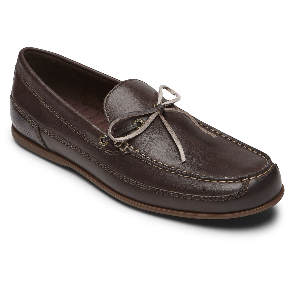 Mocasines Rockport Hombre Mexico - Malcom Tie Marrom - ITPXJ7049